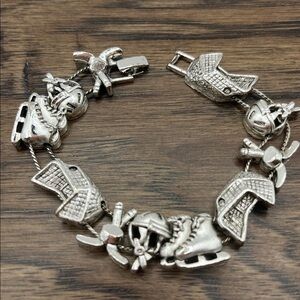 Ice Hockey Sports Charms Vintage Slide Bracelet Theme Bracelet Vintage